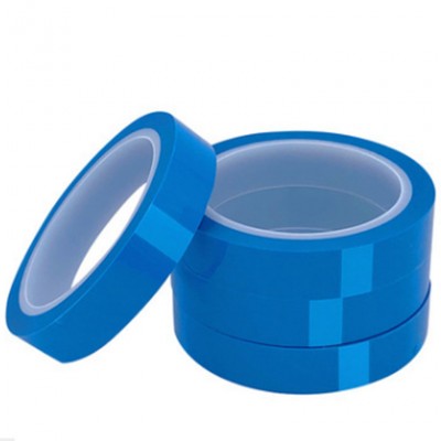 Customized 0.06mm blue PET polyester refrigerator holding adhesive tape